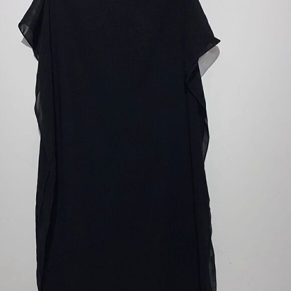 Women's Semi-Sheer Black Neck Warmer Wrap Scarf 22 X 68 - Picture 7 of 7